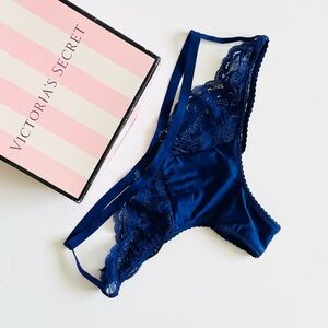 SMALL Victoria’s Secret blue strappy cheeky panty